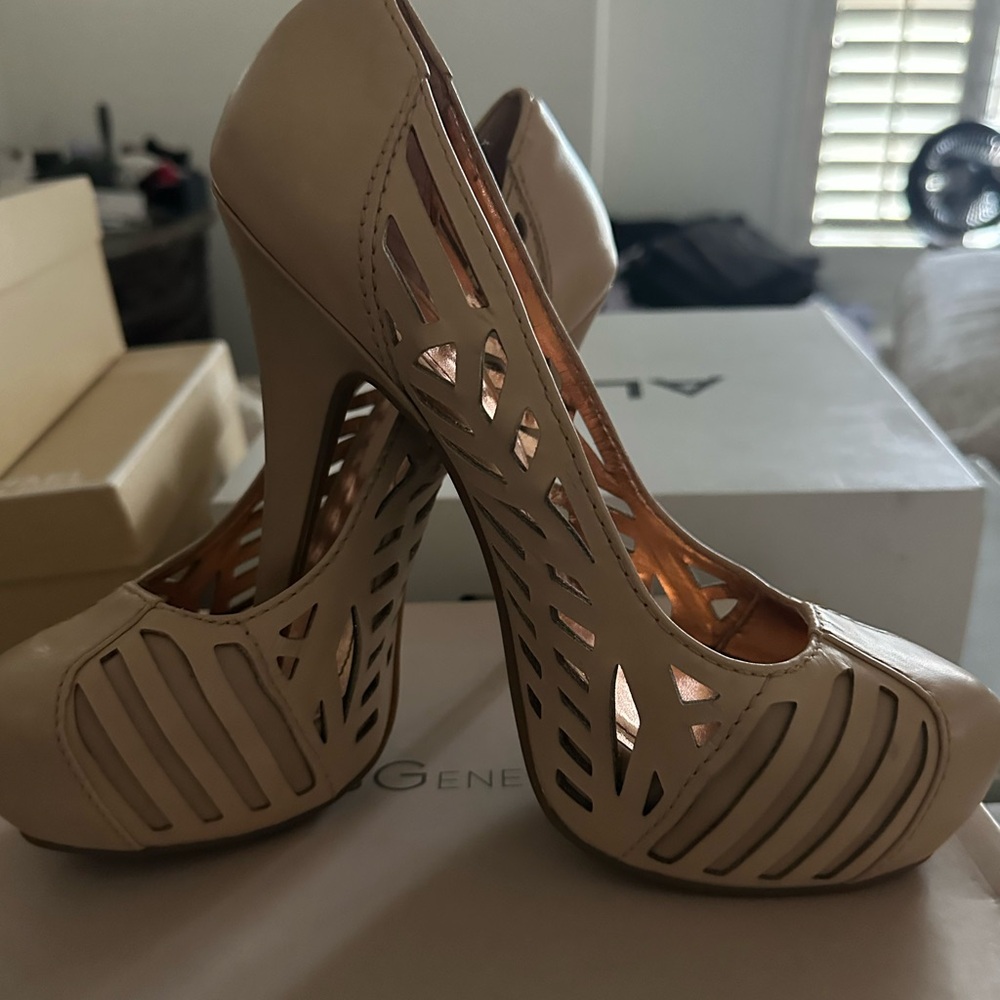 BCBGirls Beige Cutout Heels